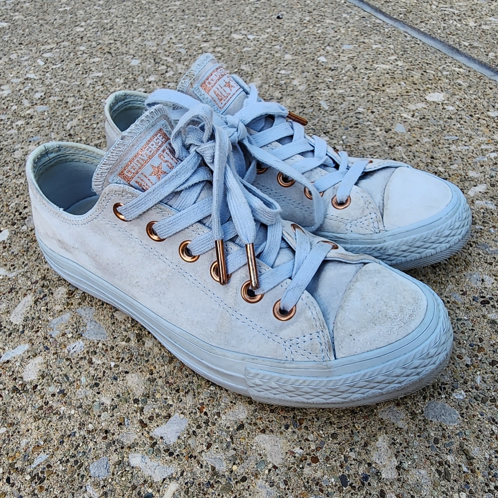 Converse women's All Star OX Blue blush sneakers W7 M5